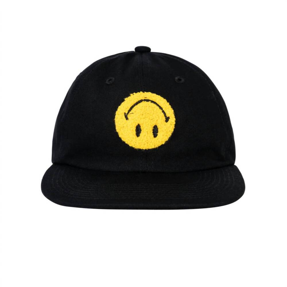 NEW MARKET men's smiley 6-panel hat in black